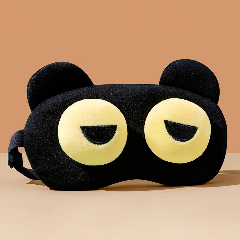 Cute Cartoon Bear Sleep Eye Masks Funny Light Blocking Shading Eye Cover Soft Skin-friendly Sleeping Masks For Nap Travel Rest Qme D