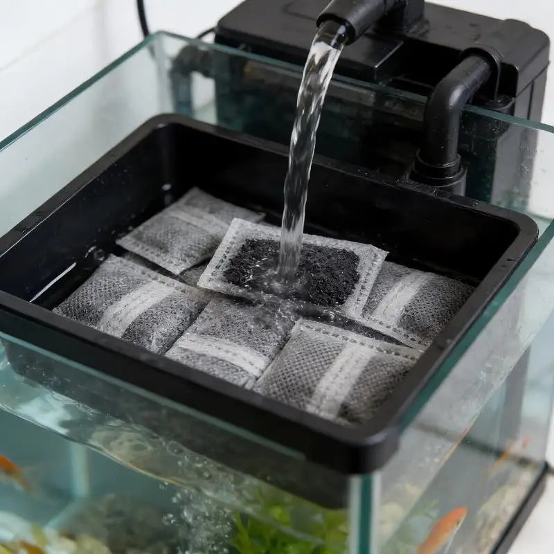 10 20 Aquarium Activated Carbon Bags Fish Tank Filter Media Water Qme
