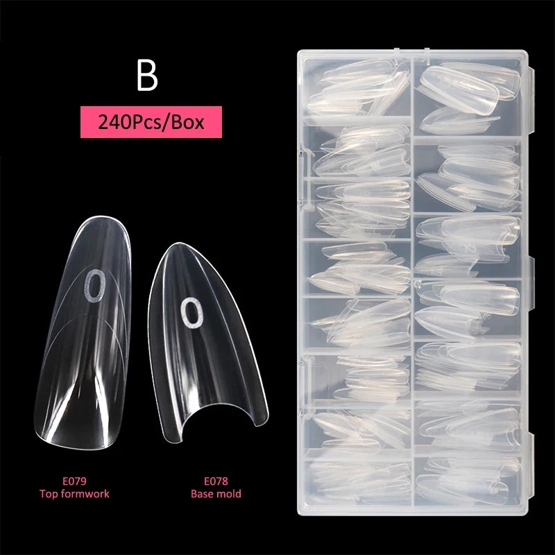 Sandwich Dual Nail Forms 14Size Quick Extensions-dual T-shaped Qme B