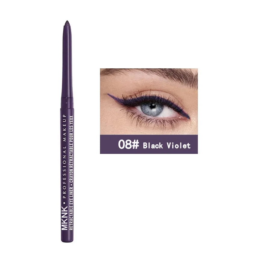 Auto Rotating Eyeliner Gel Pencil Lip Liner Easy Pigment Eye Makeup Qme 08