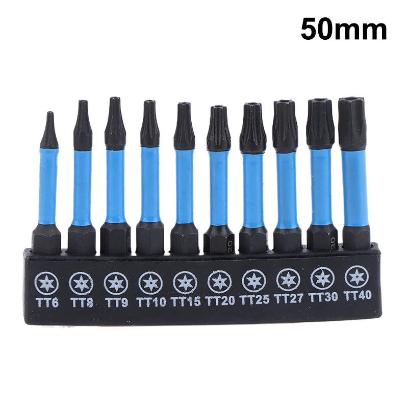 21/10PCS Star Impact Drill Bit Set S2 Steel Hex Head Shank Magnetic Screwdriver Driver Bits Holder Wrench Electric Drill Tools Qme A6