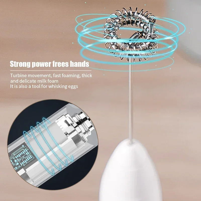 2-in-1 USB Charging Electric Egg Beater Coffee Stirrer Baking Mixer Double Head Milk Whisk Tools Gadgets Bar Kitchen Accessories Qme