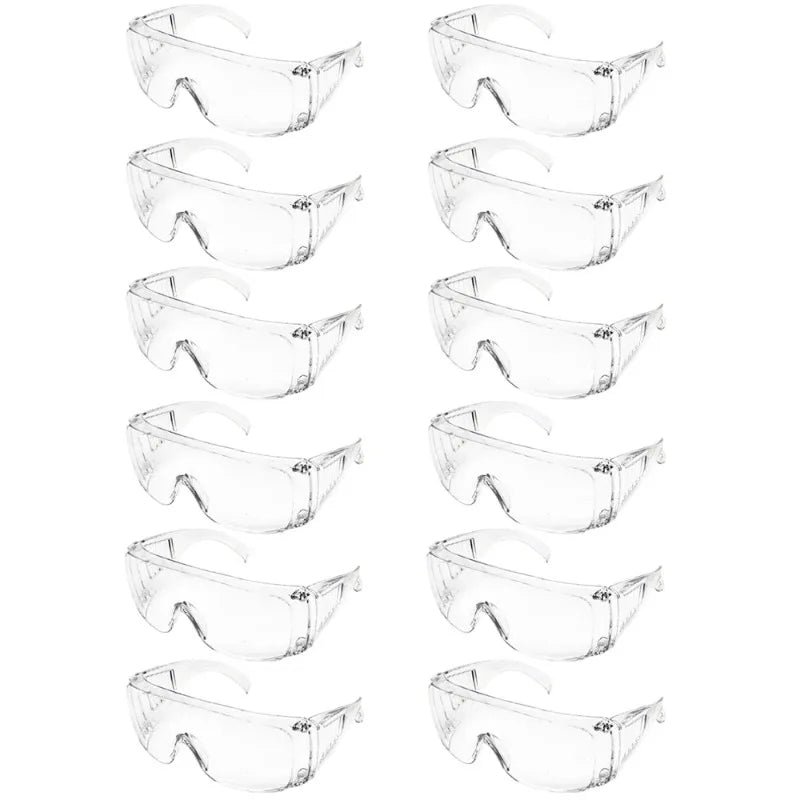4pcs Safety Goggles Anti-Fog Anti-Splash Impact Resistant Lab Work Protective Eyewear UV Protection Windproof Qme