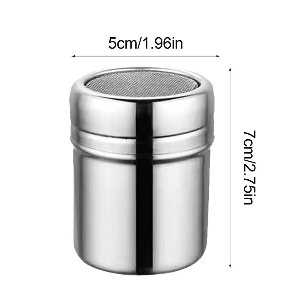 Powder Shaker Duster Stainless Steel Flour Sifter and Shaker Bottle Sleek and Stylish Powder Shaker for Salt Sugar Cocoa Flour Qme S