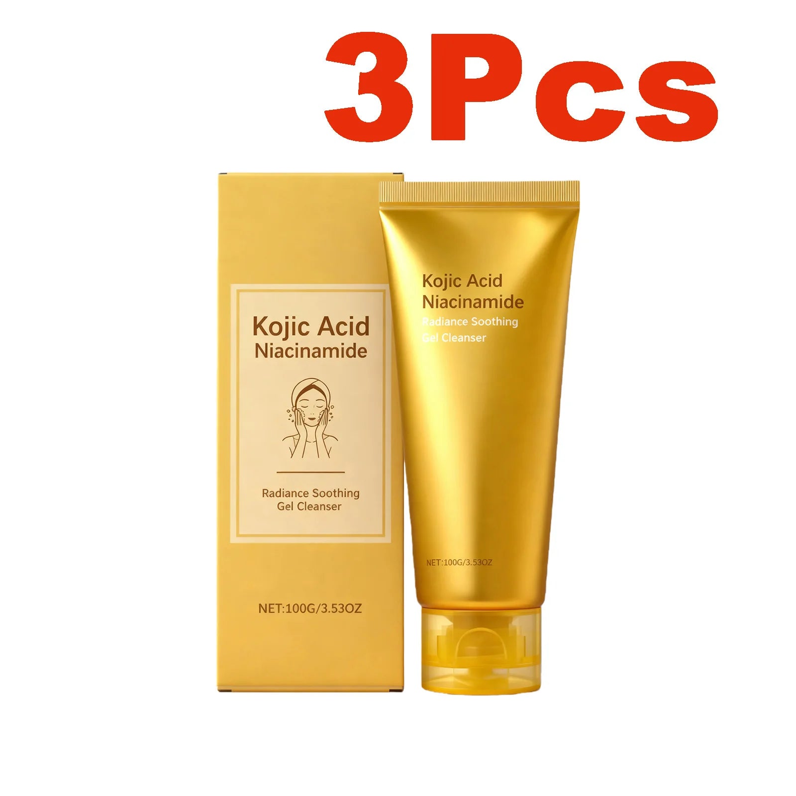 Radiance Soothing Gel Cleanser Skin Cleansing Brightening Hydrating Repair Face Foam Daily Cleanser for Sensitive Skin Skincare Qme 3 x 100g Boxed