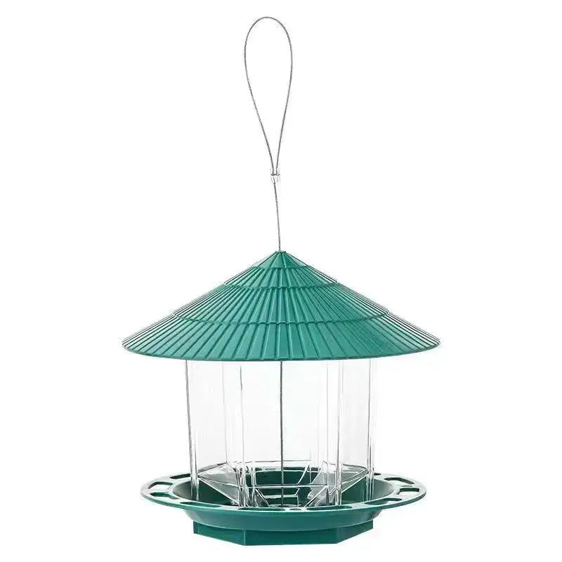Waterproof Garden Gazebo Hanging Wild Bird Feeder Outdoor Container With Hang Rope Pet Birds Feeding House Type Bird Feeder Qme A6