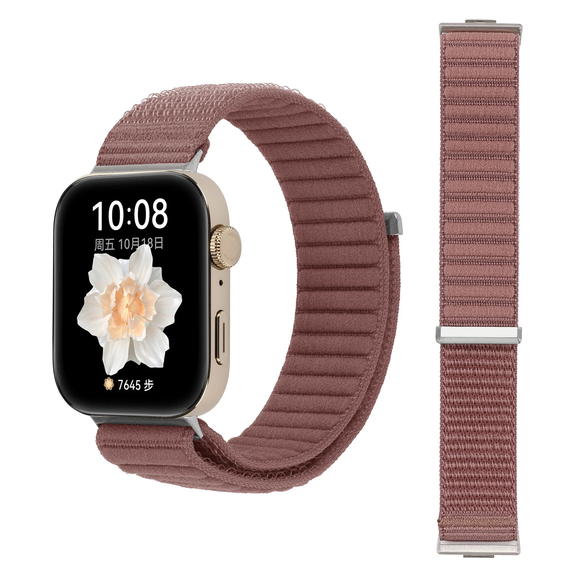 A Adjustable Breathable Nylon Woven Watchband with Stylish Metal Buckle for Huawei Watch Series - Replacement Wrist Band Qme smoke purple
