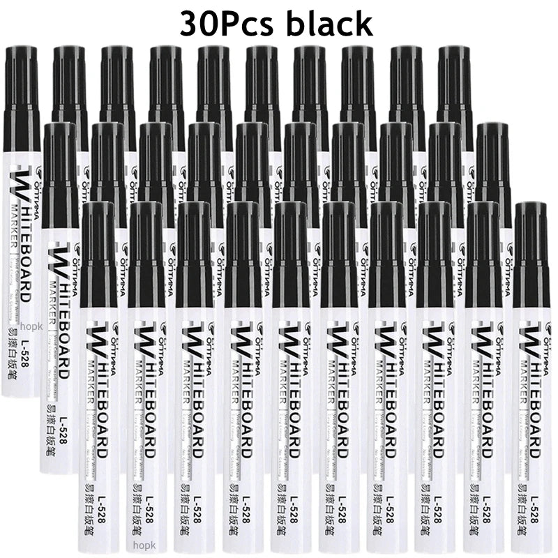1-100Pcs Erasable Whiteboard Marker Pen Blackboard Marker Teaching Chalk for Glass Office School Stationery White Board Marker Qme 30Pcs Black
