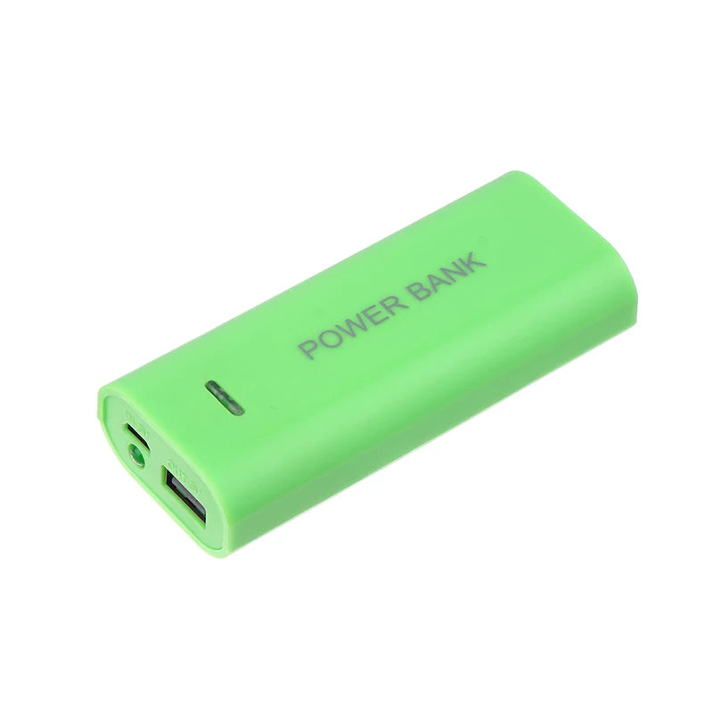 Portable Power Bank Case DIY 2Cell 18650 Battery Box Smart Phone Qme Green