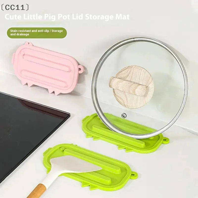 CC11Pot Lid Holder Mat Multi-function Heat Resistant Drying Pad Qme