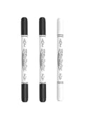 Black/White Dual Tip Acrylic Markers Pens , Premium Acrylic Paint Pens for Canvas, Stone, Glass, DIY Crafts Qme 2black-1white