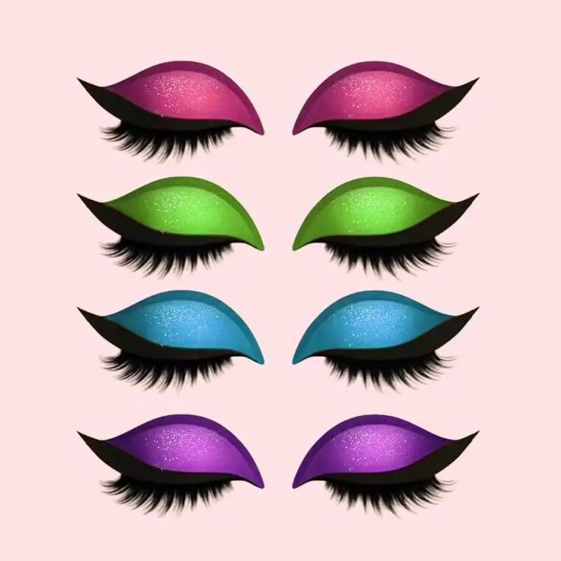 Colorful Lazy Eyelash Stickers Reusable Eye Shadow Patch Waterproof Qme