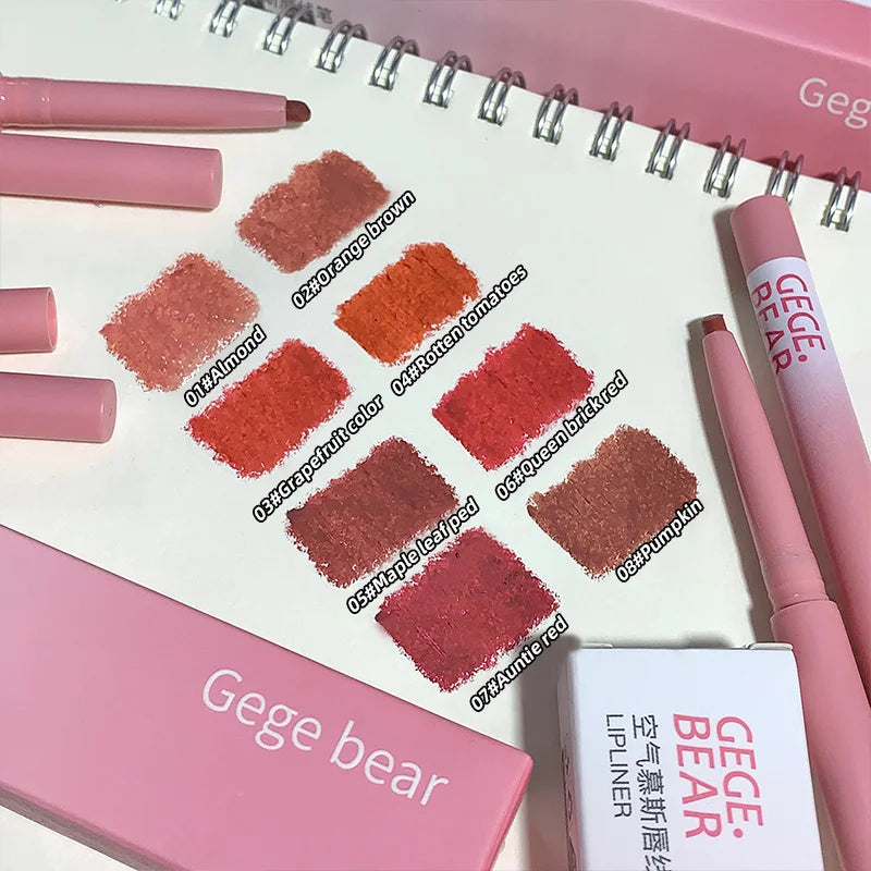 Gege Bear Lip Liner Shimmer Matte Pencil Long Lasting Lipstick Pen Qme