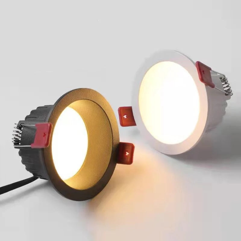 Round Anti-Glare Led SMD2835 Recessed Downlights 7w 10w Hole Size 7cm Ceiling Lamp Spotlights for Indoor Lighting Qme