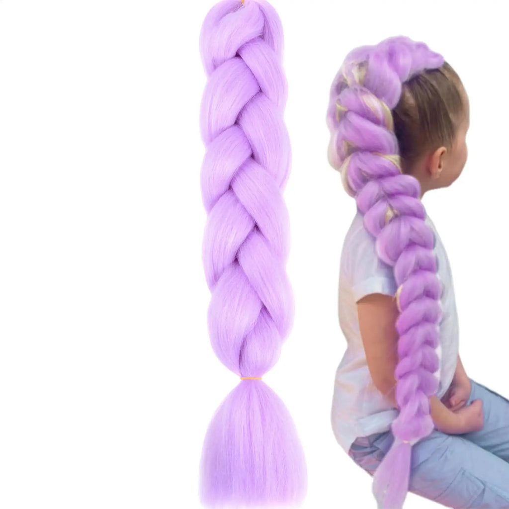 Violet Hair Extensions Synthetic Wig Ombree Braiding Braided Twist Qme