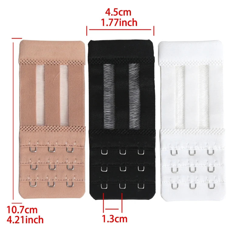 3 Rows Hook Extension Straps Comfortable Adjustable Bra Band Women Qme