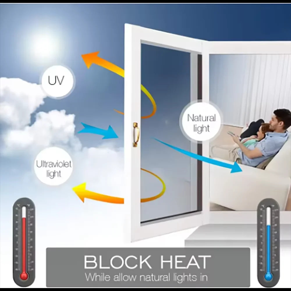 Household Insulated Glass Film Windows Balconies Privacy Protection Sun Protection One-Way Mirrors Window Film Stickers Qme