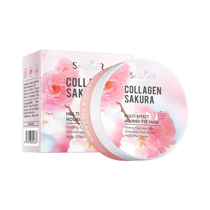 SADOER Sakura Collagen Eye Mask Anti Dark Circles Eyes Bags Removal Qme