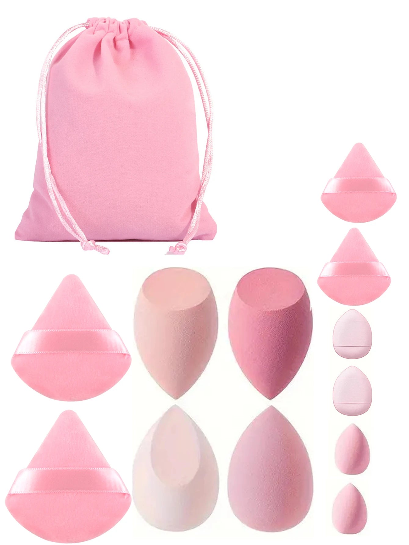12-piece Makeup Powder Puff Sponge Triangle Loose Blender Mini Qme Orange