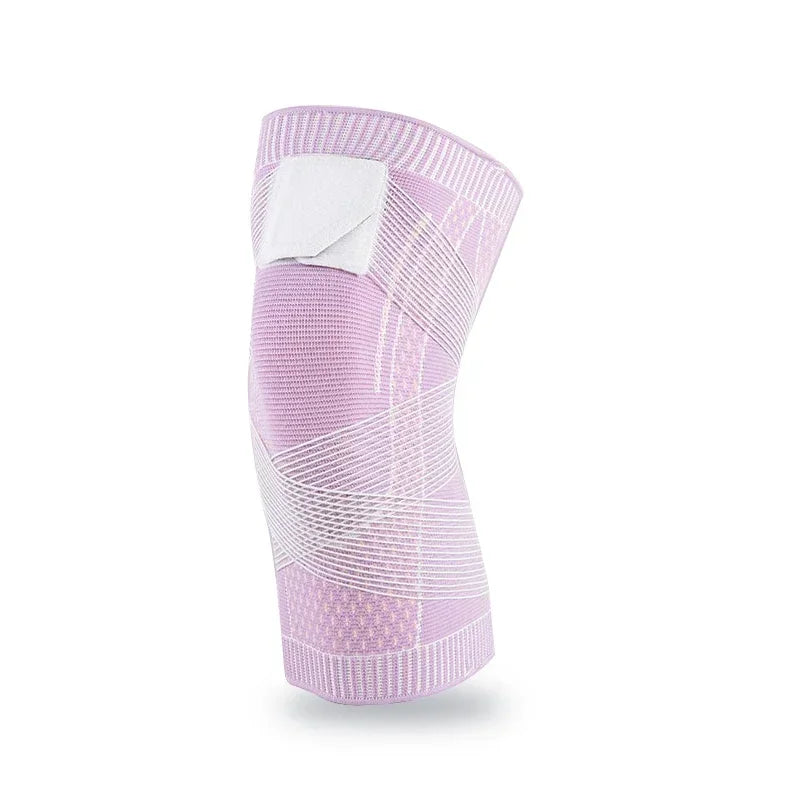 Knee Pads Pressurized Elastic Support for Men and Women, Fitness Gear, Basketball and Volleyball Brace Protector Bandage Qme Pink 1 Piece L