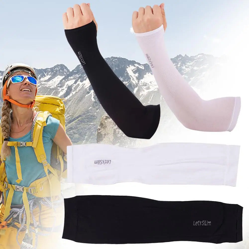 Summer Cooling Arm Sleeves Cover Outdoor Cycling Sports Running Qme