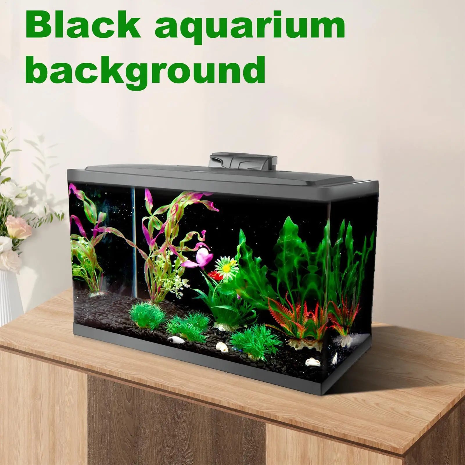 Fish Tank Background Static Cling Black Aquarium Backdrop Sticker Aquarium Poster Aquarium Backdrop Aquarium Wallpaper Qme