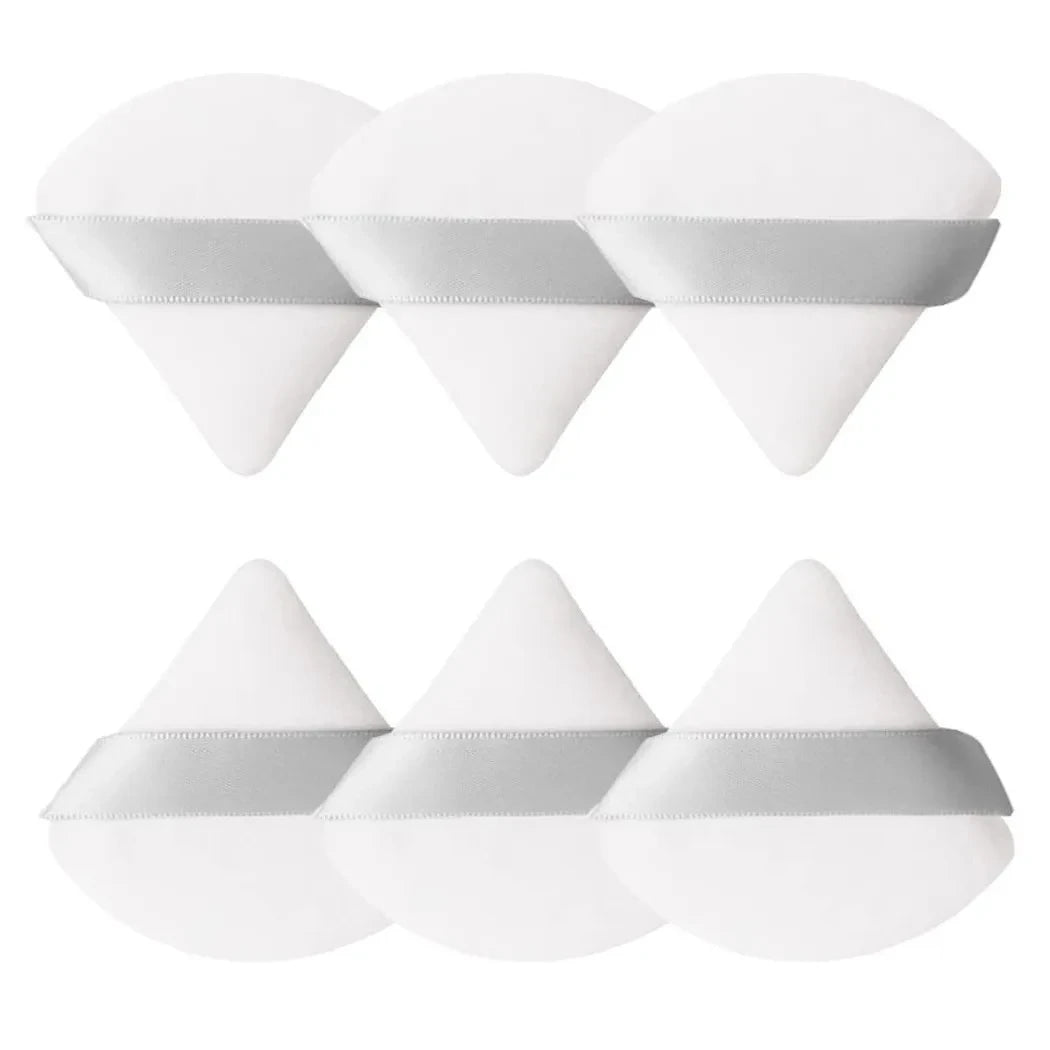 2Pcs Triangle Powder Puff Face Makeup Sponge Soft Velvet Cosmetic Puff Blender Beauty Foundation Sponge Make Up Accessories Qme 6pcs-White