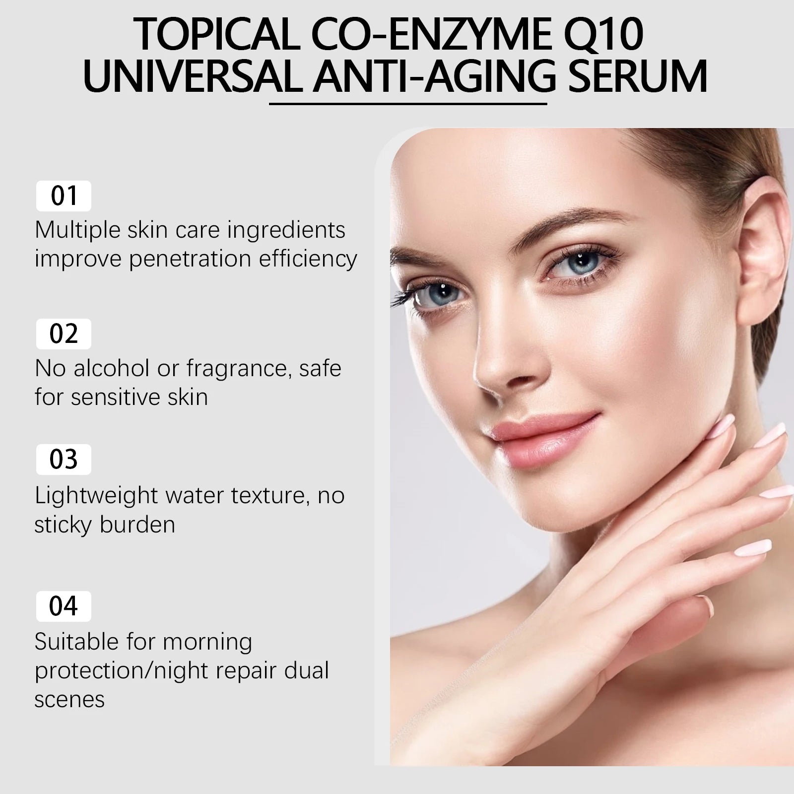 Face & Neck Firming Serum Deep Nourish Fade Fine Lines Lifting Tighten Skin Topical Co-Enzyme Q10 Universal Anti-Aging Serum Qme