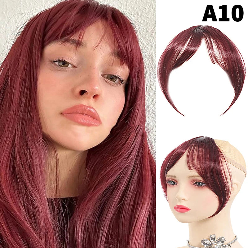 Natural Hair Wig Bangs Synthetic Fluffy Extensions Clip-on Hairpieces Qme A10