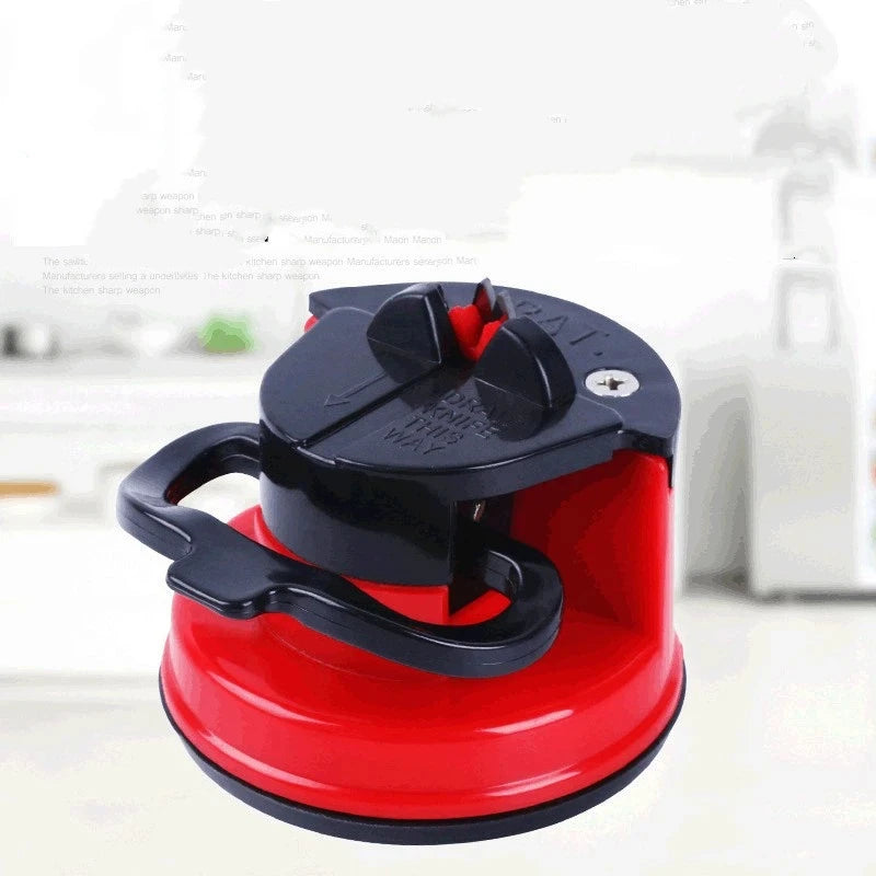 Portable Red Suction Cup Sharpener Tool Suitable Home Kitchen Friut Cut-knife Tool Outdoor Household Sharpener Accessories Qme