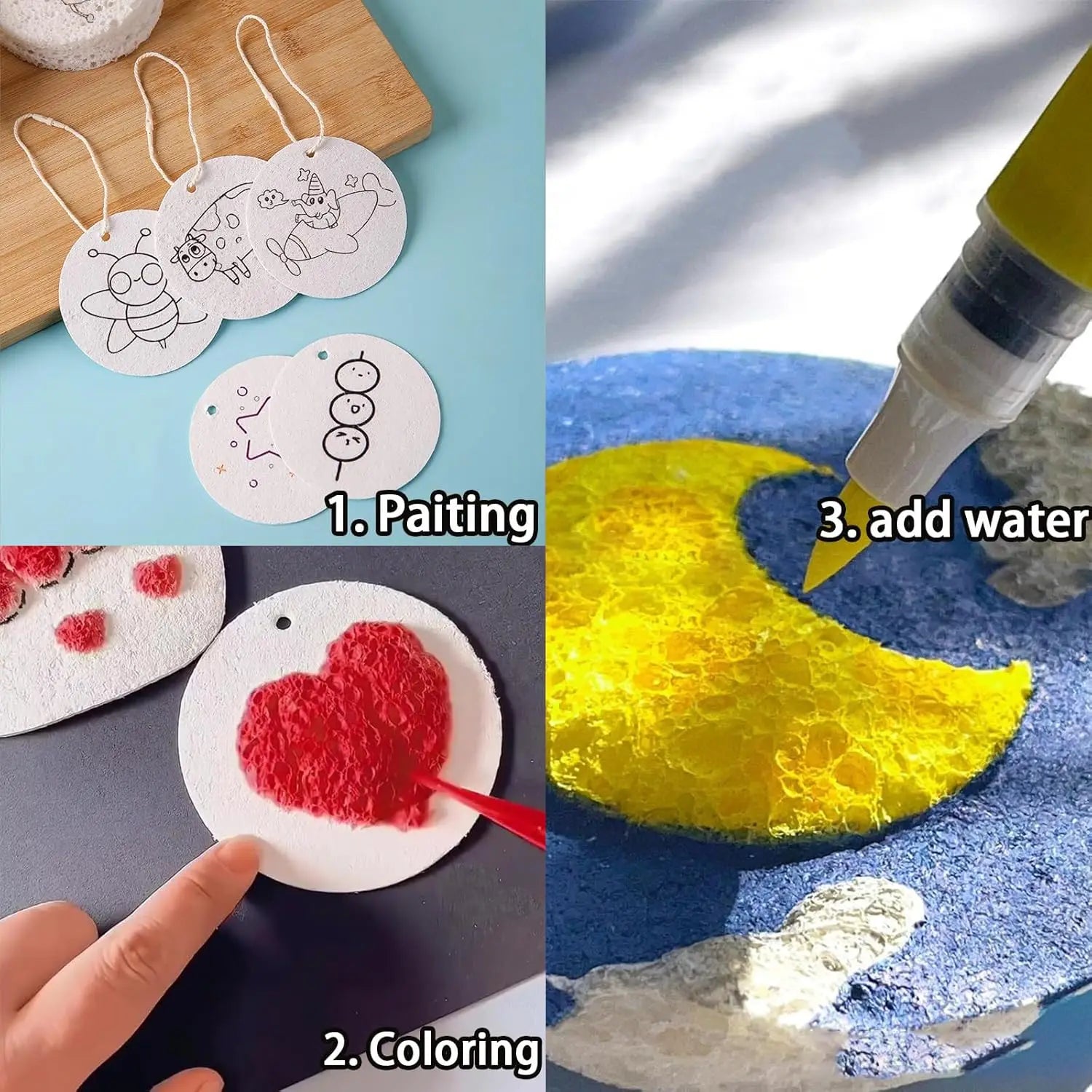 3D Magic Puffy Foam Texture Painting Paper for Kids DIY Drawing Art Educational Craft Sponge Canvas Board Handicraft Toy Qme