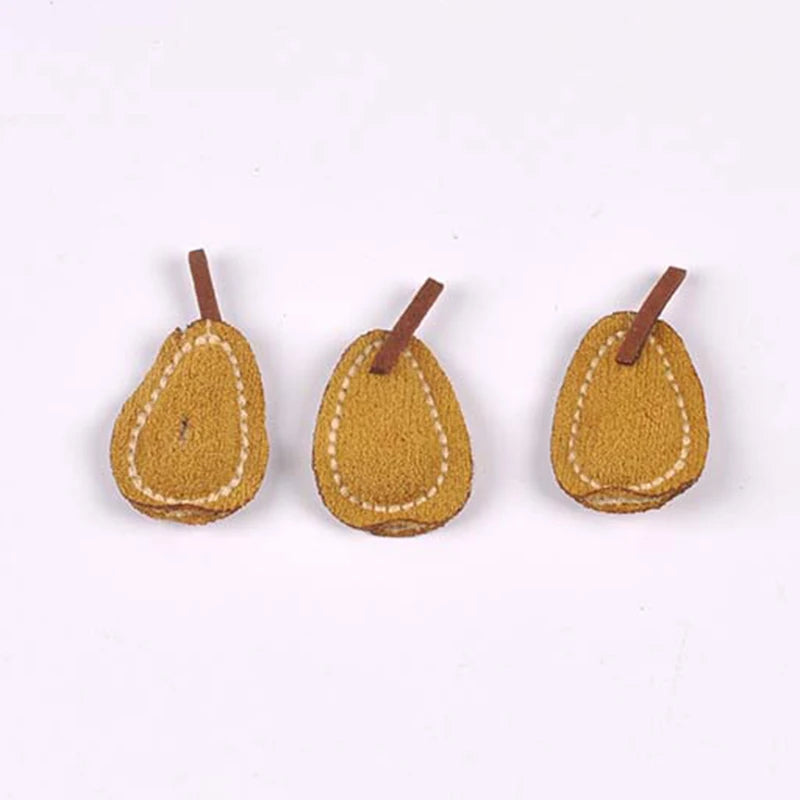 4pcs 22-36mm Cute Felt Fruit Animal Appliques, Hand Sewn Pear,Apple,Bear Patch DIY Hair Accessories Crafts No Glue cp3858 Qme 22x36mm-1