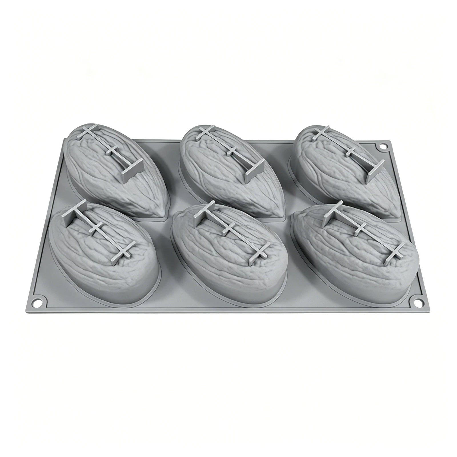 Nut-Shaped Silicone Mould 6 Cavity Chocolate Ice Mould DIY Bakeware Molds for Baking Cake Candy Jelly Mousse Desserts Qme Style A