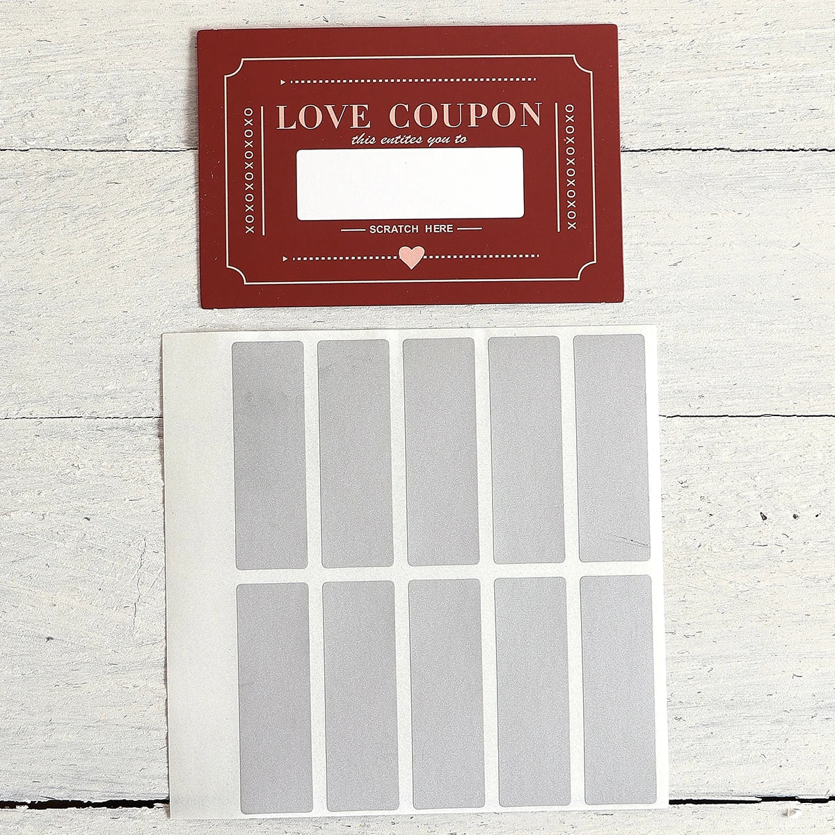 Scratch-Off Love Coupons, 10 Pieces, DIY Valentine's Day Love Coupons, Creative Birthday Gifts for Boyfriends Qme 10pcs-red