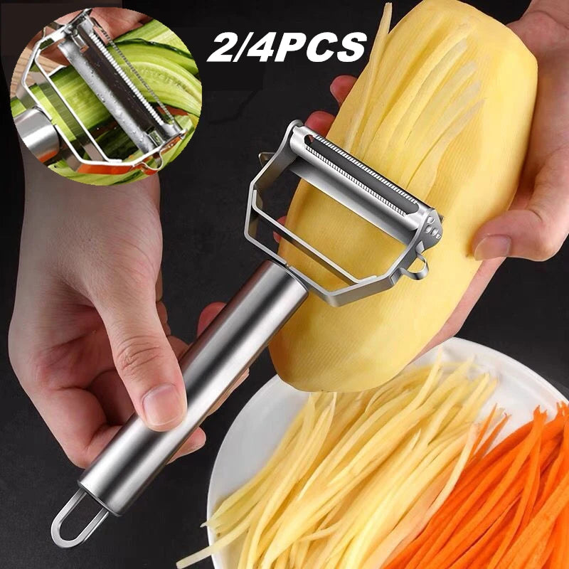 Vegetable Peeler Stainless Steel Melon Planer Double-Head Peeler Household Kitchen Multiple-Function Fruit And Vegetable Peeler Qme