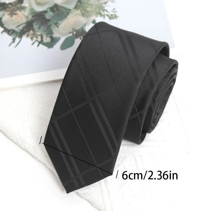 Mens Casual Slim Tie Fashion Necktie Black Stripes Floral Plaid Solid Qme A5