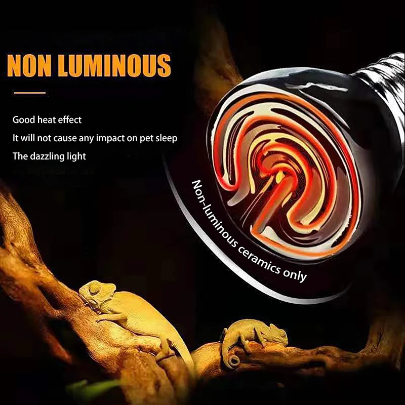 220-240V Far Infrared Heating Lamp Black Ceramic E27 Pet Warmer Bulb Qme