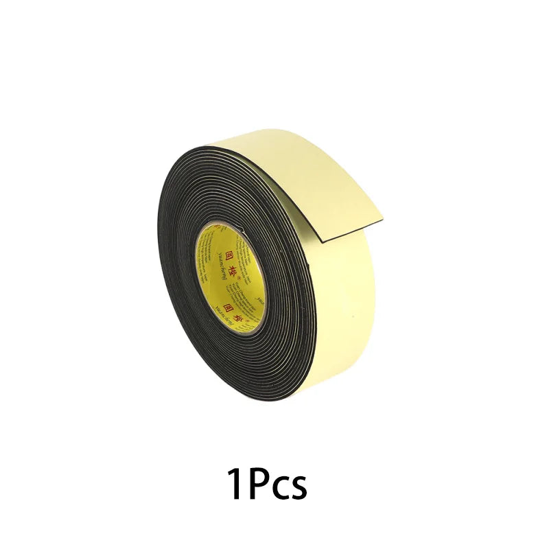 Door and Window Sponge Sealing, Thickened Single-Sided Tape, Sound Insulation, Waterproof, Shockproof and Anti-Collision Qme 1Pcs 5M 1mm|10mm