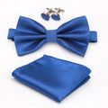 Men Bowtie Plaids Classic Fashion Wedding Party Formal Cufflinks Bow Qme ROYAL BLUE