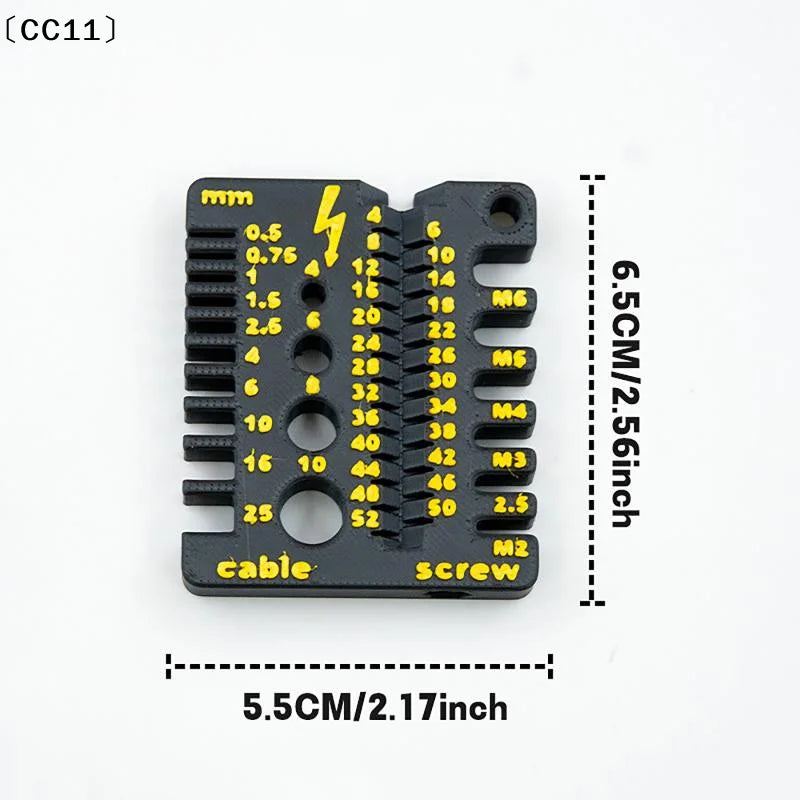 Portable Nut Drill Bit Thread Checker 3D Printed Wire Screw Measuring Qme