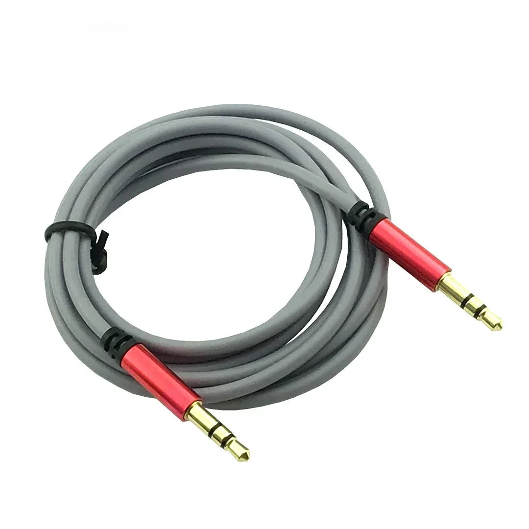 Cable 3.5mm Jack New 3.5mm Male To Male Car Aux Auxiliary Cord Stereo Audio Cable Wire for Phone IPod Mp3 Qme Gray and red
