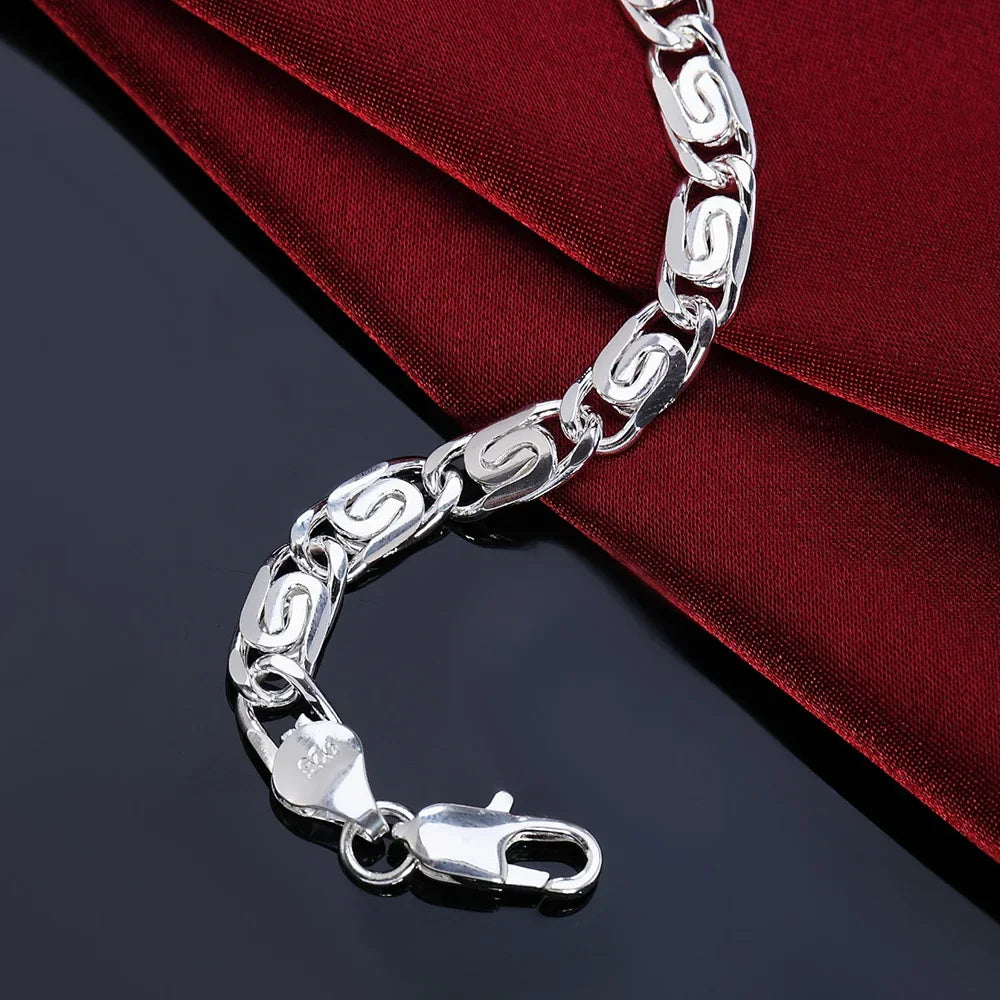 925 Sterling Silver Bracelets for Women Retro Creativity Chain Fashion Wedding Party Christmas Jewelry Qme
