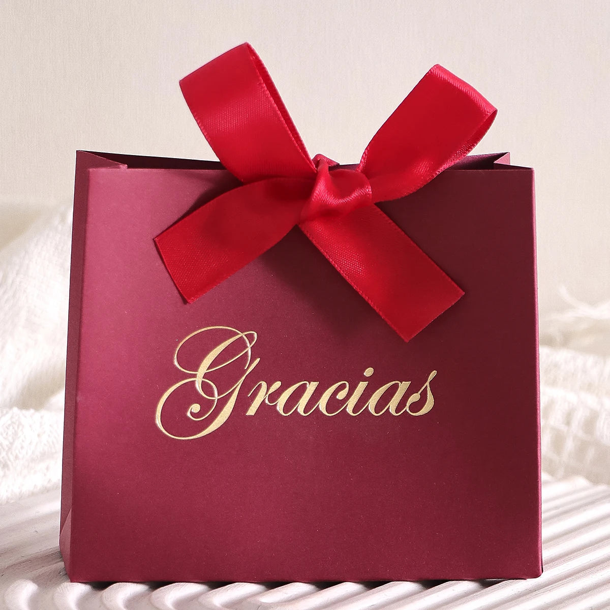 Elegant 5-Piece Gift Box Set With“Gracias” Design and Ribbon - Perfect for Storing Snacks, Candies and Small Gifts - Perfect Fo Qme 5Pcs-Red Other Other