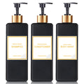 Plastic Pump Refillable Bottles for Shampoo Conditioner Body Wash Bathroom Shower Dispenser 500ML/16.9oz Empty Refill Container Qme 3pcs black 500 ml