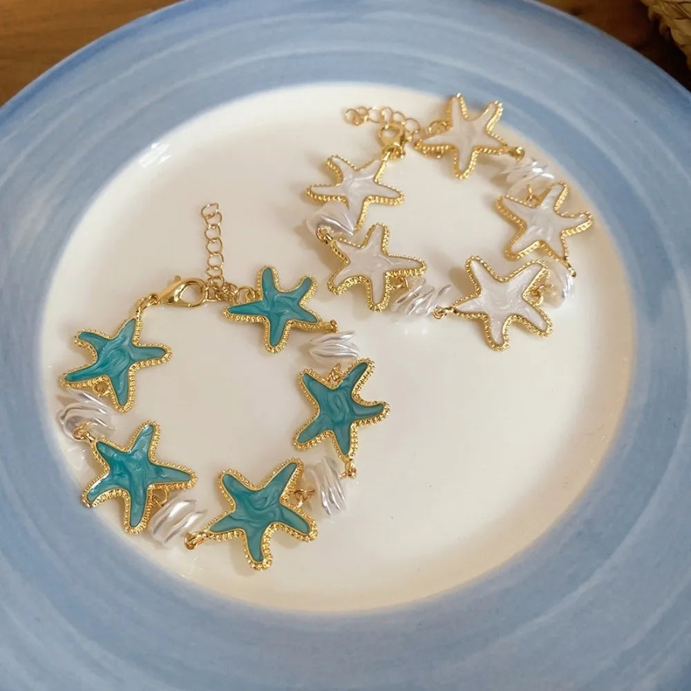 Bohemian Acetate Starfish Bracelet Ornaments Adjustable Acetic Acid Qme