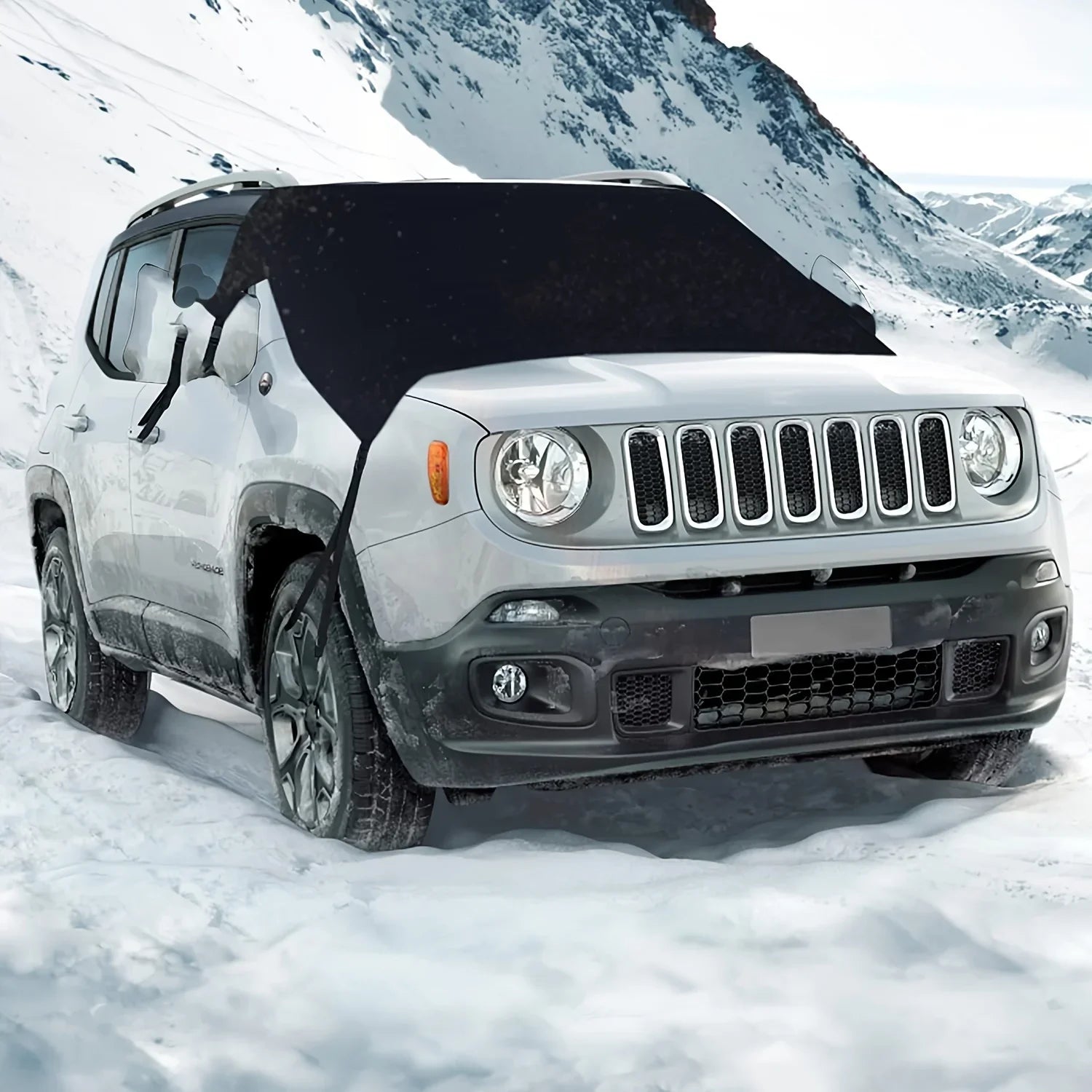 1pc 600D Anti-icing Windshield Cover, Waterproof Windshield Cover, Against Snow, Ice, Frost Dust, Foldable Winter Cover Qme
