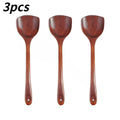1/3/5Pcs Wooden Spatula Spatule Cuisine Long Manche Bois Antiadhésive Spatule Domestique Pour Poêle Cuisson Quotidienne Qme Wooden spatula 3pcs