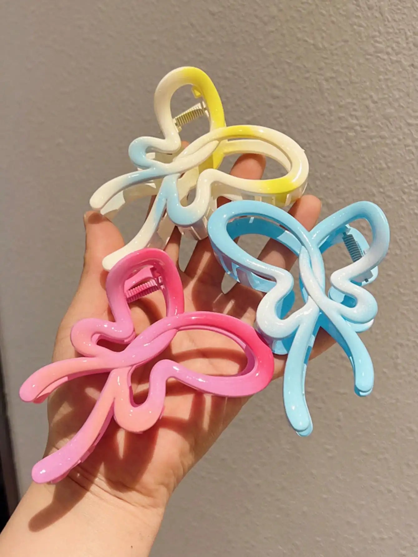 Sweet Dopamine Gradient Grip Heart Shaped Hair Clip Spring Summer Qme 3