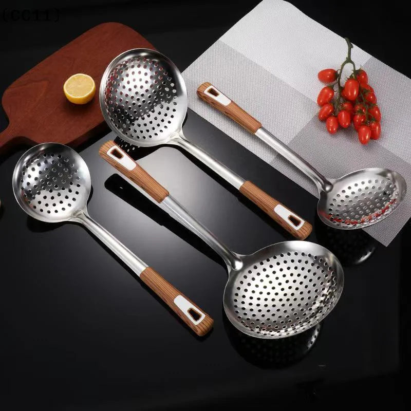 Thickened Stainless Steel Colander Filter Spoon Multifunctional Oval Qme