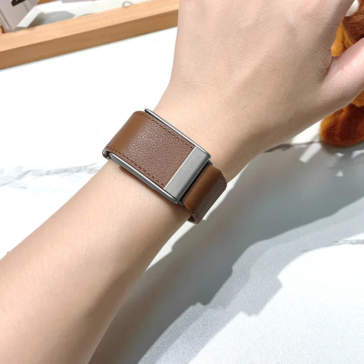 New Replacement Leather Strap for WHOOP 5.0 /5.0MG Fitness Soft Breathable Adjustable Protector Sports Wristband Strap Qme